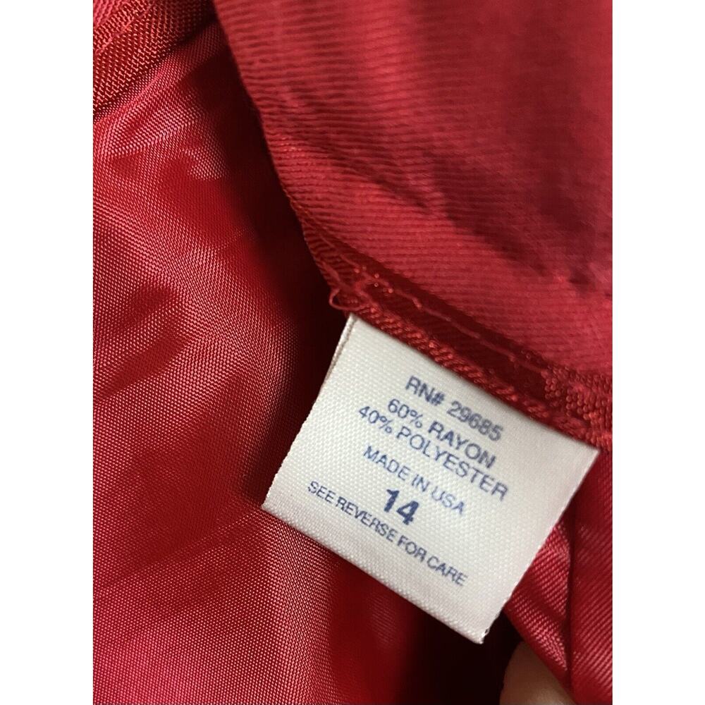 Vtg Pendleton Women's Size 14 Red Suit Long‎ Sleeve Blazer Jacket & Skirt - Picture 12 of 16